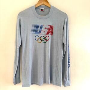 Vintage‎ Team USA Olympics Levi's Long Sleeve T Shirt Blue